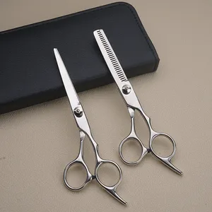 Tijeras de Entresacar Profesionales Japonesas de Acero Inoxidable Negro con Mango de Plástico, Navajas de Peluquería, Afiladas para Afeitar, Base Quirúrgica - Product Image 3