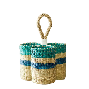 Porta Cubiertos, Organizador de Utensilios para Encimera, Porta Cubiertos de Mimbre de Hierba Marina Tejido a Mano, Organizador de Utensilios de Mimbre de Hierba Marina para Mesa - Product Image 1