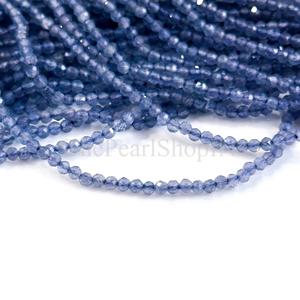 Cuentas redondas microfacetadas de tanzanita natural de 2 mm, grado AAA, para la fabricación de joyas, cuentas sueltas de tanzanita semipreciosa - Product Image 6