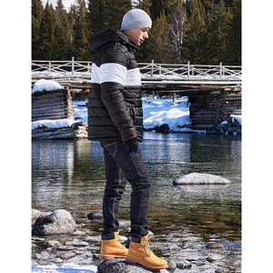 Manteau d'hiver isolé à fermeture éclair complète Veste matelassée coupe-vent chaude pour hommes Blouson bombardier d'extérieur - Product Image 4