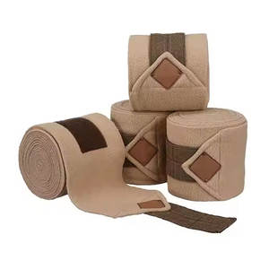 Bandage sur mesure enveloppes cavaliers noir polaire bande culotte coton doux soutien des jambes Protection utilisation équestre - Product Image 5