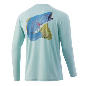 Camiseta de Pesca de Manga Larga Unisex al por Mayor, Protección Solar UPF 50+, Secado Rápido, Transpirable, de Lona, Camisetas de Rendimiento 2024, Poliéster y Algodón, Color Sólido - Product Image 4
