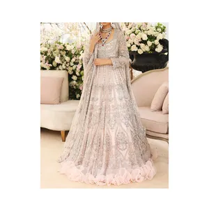 신부 가운 파키스탄 인도 파티 착용 웨딩 또는 캐주얼 여성 드레스 새로운 도착 2023 무거운 수 놓은 frocks