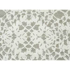 Alfombra Kavi Gris y Negra con Patrón Geométrico, Tejida a Mano con Lana y Seda de Bambú, 10 mm de Grosor, para Sala de Estar o Pasillo -Esk-453 - Product Image 3