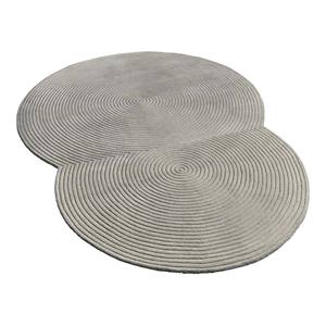 Alfombra de lana Beige moderna hecha a mano minimalista estilo Zen alfombra escultórica tallada círculos concéntricos personalizable piso arte Picnic - Product Image 2