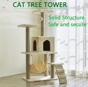 Bán Buôn Nhà Sang Trọng Tùy Chỉnh Sang Trọng Lớn Vật Nuôi Căn Hộ Gỗ <span class=keywords><strong>Scratcher</strong></span> Đồ Nội Thất Mèo Cây - Product Image 6