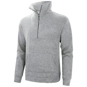 Sudadera con media cremallera de algodón de alta calidad para hombre, ropa para correr de fábrica personalizada con cuello simulado, Sudadera con capucha, opciones OEM ODM, camisetas activas - Product Image 4