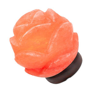 Lámpara de Sal Rosa del Himalaya en Forma de Flor de Tulipán, Tallada a Mano, Lámpara de Mesa de Cristal de Roca - Product Image 3