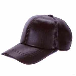 Gorra de béisbol de invierno unisex Gorra de malla para conductor de camión con lona negra de PU estructurada ajustable para hombres-Playa apropiada - Product Image 1
