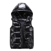 Özel logo kış kolsuz parlak kirpi yelek ceket su geçirmez parlak kabarcık kadın yelekler ile Hoodie