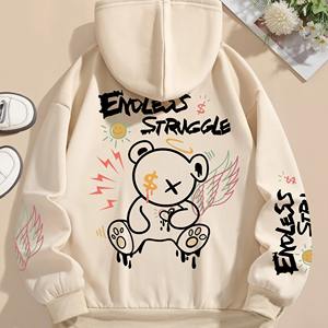 Automne et hiver nouveau sweat à capuche imprimé pull décontracté pour les Couples techniques teintées à la mode et confortables - Product Image 3