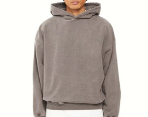 Pull à capuche de haute qualité pour hommes imprimé bouffant 3D personnalisé ourlet brut coupe sans ficelle solide polyester/coton brodé hiver - Product Image 3