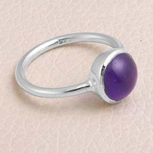 Bague en argent sterling améthyste minimaliste faite à la main pierre de naissance de février pour la fête de mariage cadeau de saint valentin ovale pour les femmes - Product Image 6