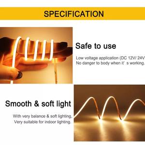 RAMATES Bande LED flexible ultra-étroite de 3 mm Mini FCob 12V 24V Bande lumineuse LED 3000K 5W Bande lumineuse LED OEM ODM 480leds UL ETL DIY - Product Image 6