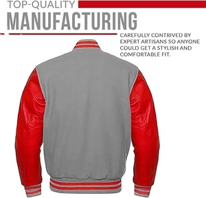 Chaqueta universitaria térmica informal para hombre, ropa de calle fresca, bombardero universitario de cuero para la universidad, ropa de calle versátil para hombre - Product Image 2