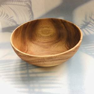 Cuenco de madera de acacia hecho a mano de gran venta, juego grande de diseño moderno de 4,5 pulgadas para perros y fiestas, frutero tallado a mano sostenible - Product Image 2