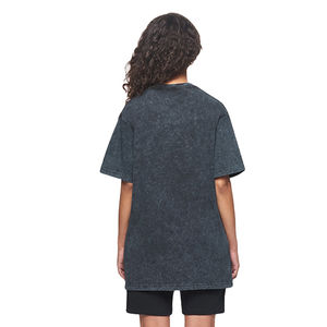 Nouveau professionnel 100% coton surdimensionné lavé à l'acide unisexe à manches courtes col rond Anti-rides T-Shirt pour hommes longue longueur - Product Image 4