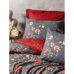 Sierra Bordo Double <b>Duvet</b> <b>Cover</b> Set for Women Made of Cotton Elegant and Feminine Design - Product Image 2