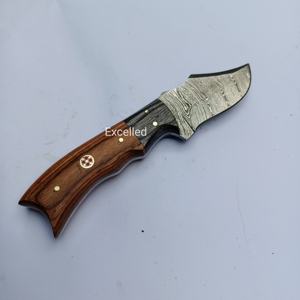 Nuevo cuchillo desollador de caza de acero de Damasco de alta calidad personalizado, cuchillo desollador de hoja fija, incluye Funda de cuero de primera calidad - Product Image 4