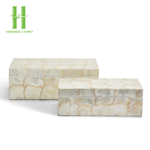 Produit de haute qualité en gros de nacre et incrustation de résine boîte à mouchoirs vadrouille résine porte-mouchoirs OEM fabriqué au Vietnam - Product Image 6