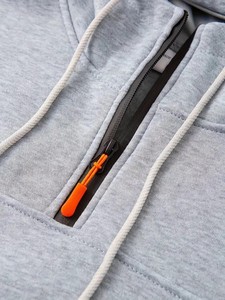 Vente en gros de sweats à capuche professionnels 100% coton, épais, surdimensionnés, pour hommes, respirants, avec fermeture éclair 1/4, poches en polaire, broderie OEM - Product Image 5