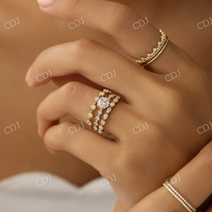 Nueva llegada Moissanite Anillos De Compromiso 14K oro sólido eternidad anillo de boda GRA certificado fino moda joyería diamante anillo ella - Product Image 5