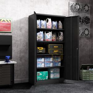 משרד מוסך מתכת אחסון ארון קבצים מתכתי 2 דלתות ארון פלדה עם מדפים מתכווננים - Product Image 6