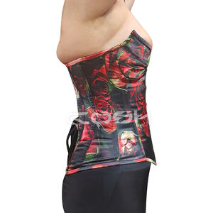 Corset gothique personnalisé à motif rose, avec baleines en acier, serre-taille et bonnets à armatures, fournisseur de corsets de mode du Pakistan - Product Image 1