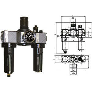 3464GC 3/4 Variobloc Grupos de Filtro-Reductor-Lubricador de Vaciado Manual Nuevos y Usados para Maquinaria Agrícola Industrial Neumática - Product Image 1