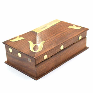 Caja de madera de la mejor calidad India, incrustaciones de latón talladas a mano, almacenamiento de recuerdos, cajas de madera de rosa multiutilidad, decoración de madera de Sheesham - Product Image 6