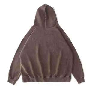 100% algodón orgánico invierno francés Terry Sun Faded ácido lavado personalizado transpirable desgastado peso pesado Sudadera con capucha - Product Image 6