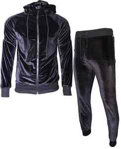 Chándal de terciopelo de invierno 2025 para hombre, cuello con capucha transpirable, precio al por mayor para adultos, ropa de terciopelo de estilo - Product Image 1