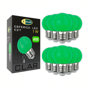 Bombilla LED Esférica E27 1W 230V Color Verde - Product Image 2