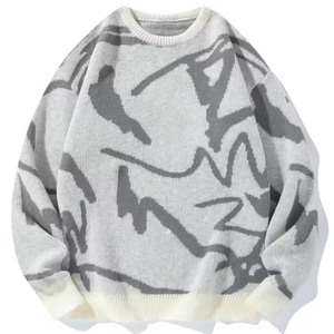 Pull à rayures pour hommes Pull à épaules tombantes Casual à manches longues Col Haut en tricot Côtelé Chaleur hivernale Coupe régulière Anti-rétrécissement - Product Image 1