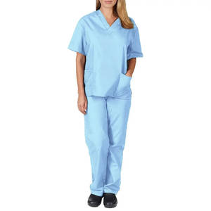 Conjunto de Uniformes Quirúrgicos Unisex de Alta Calidad con Cuello en V, Elegantes y Modernos, de Tela de Lona Transpirable para Hospitales - Product Image 1