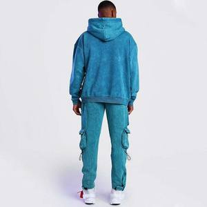 Trajes de chándal con cremallera Vintage lavados con ácido personalizados para hombre, chándal estampado de peso pesado a la moda de alta calidad 100% algodón - Product Image 2