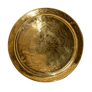 Plateau en métal décoratif en finition antique or et laiton, de forme rectangulaire et avec poignée, pour les ustensiles à salade, les hôtels et les restaurants - Product Image 1