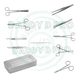 Ensemble d'instruments de chirurgie mineure DADDY D PRO CE ISO, acier inoxydable, porte-aiguilles, pinces, ciseaux, kit manuel réutilisable pour - Product Image 5