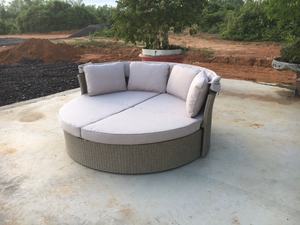 Súper alta calidad Circular al aire libre sofá cama fabricación de muebles de ratán de jardín para Patio hoteles parques - Product Image 5