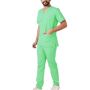 Uniformes de gommage médicaux hospitaliers personnalisés gommages médicaux col rond fermeture éclair infirmières ensembles de gommage pour les femmes avec logo personnalisé - Product Image 2