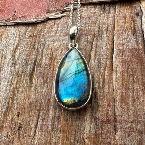 925 argent massif classique pendentif bijoux pour femmes 925 argent Sterling Labradorite pierres précieuses Style Boho pendentif fait main cadeau - Product Image 2