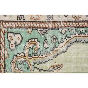 พรมขนแกะสีเขียวเบจ1.6x2.8ft วินเทจแบบดั้งเดิมผ้าถักทอแบบเรียบสำหรับตกแต่งห้องนั่งเล่นสำหรับวัยรุ่น - Product Image 5