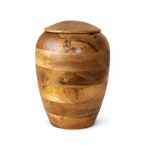 Handcrafted Decorative Wooden Cremation Urn With Checker Pattern Inlay Design Smooth Polished Finish - Product Image 6