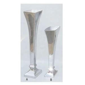 Elegant Style Hot Selling QUALITY COLLECTION Copper Plated <b>Square</b> Pattern Aluminum Decoration <b>Pot</b> for Artificial Flowers Indoor - Product Image 1