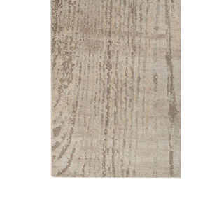 พรมขนสัตว์ผสมไหมถักมือสีเบจน้ำตาลลายเอนโทรปี สำหรับห้องนั่งเล่น พรมปูพื้นรูปทรงสี่เหลี่ยมผืนผ้าสำหรับบ้านและทางเดิน - Product Image 4