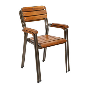 Silla de Jardín de Madera Maciza para Exteriores Moon 03, Diseño Moderno, Silla de Hierro para Jardín Resistente a la Intemperie-GCF155 - Product Image 2