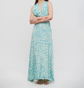 เดรสยาวทรงเจ้าหญิงอเนกประสงค์แบบไม่มีแขน ไซส์เดียว ตกแต่งด้วยเข็มขัดคาดเอวและคอวีลึก - Product Image 4