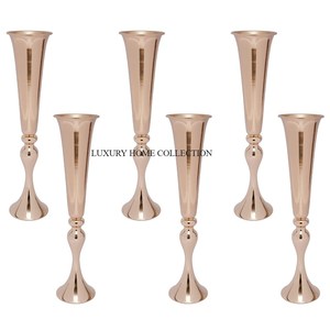 Ensemble de 3 tailles différentes en aluminium décoration de table trompette moderne nouveauté mariage et événements fête Ware fleur trompette - Product Image 2