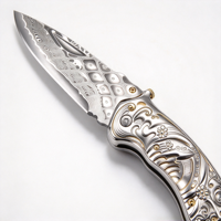 Couteau pliant portable en acier Damas, haute dureté, petit couteau pour usage extérieur et découpe de fruits