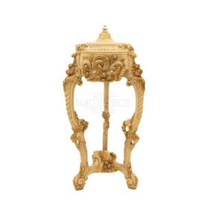 Columna Decorativa de Madera Tallada a Mano, Pedestal Ornamentado de Lujo - Product Image 1